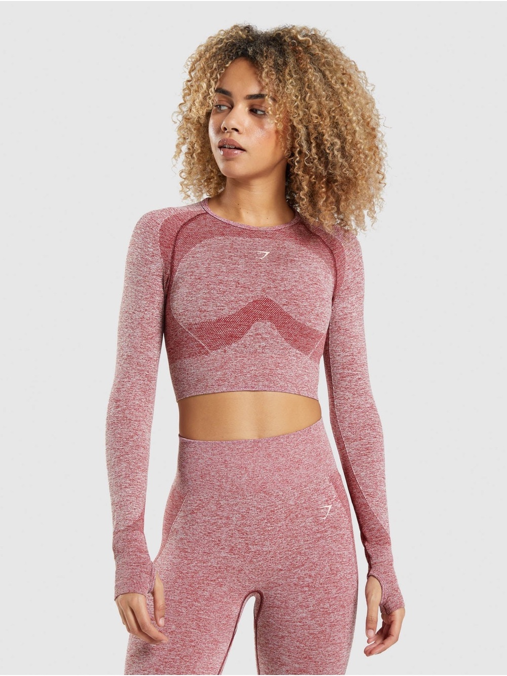 Gymshark Pink Seamless Long Sleeve Crop Top